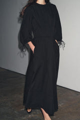 Women Pleated Poplin Dress