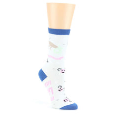 Light Green Capricorn Zodiac Sign Women's Dress Socks