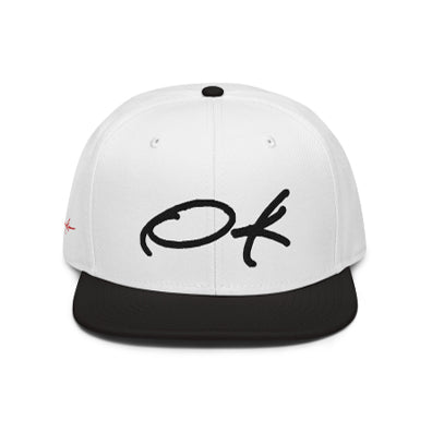 Puff print logo baseball cap black & white