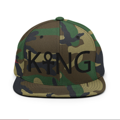 King with Ankh Snapback Cap - Camouflage & Black - Cap