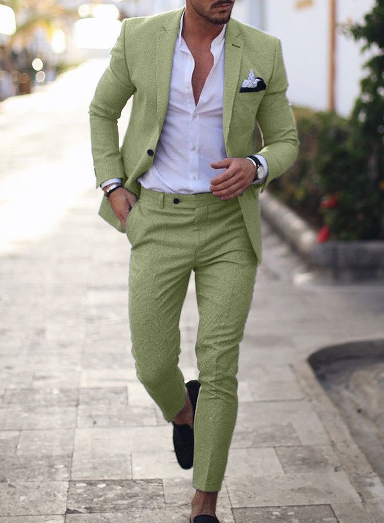 men's light green spring suit