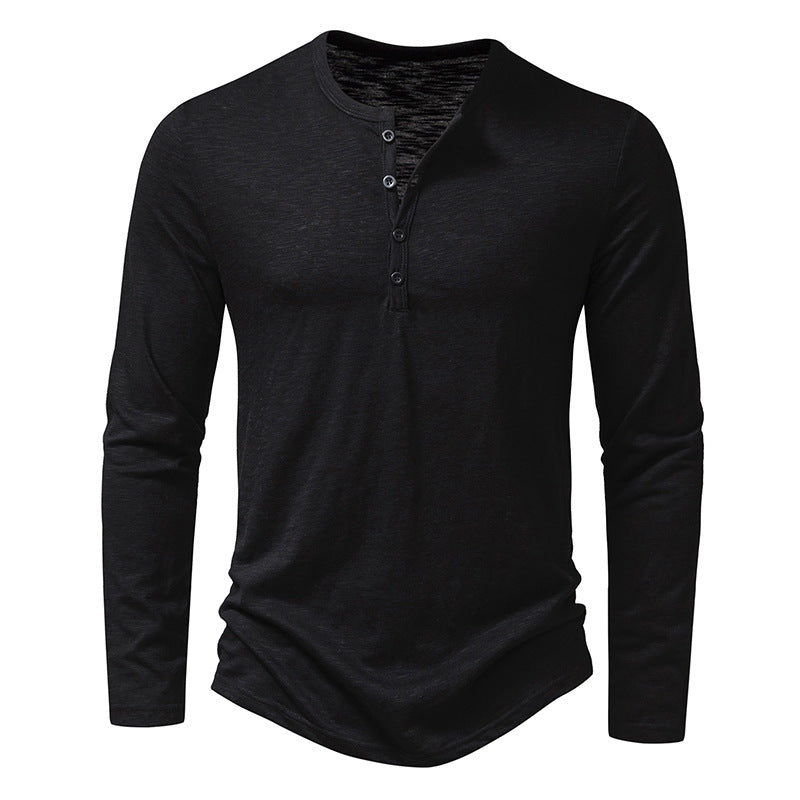 Men's Casual Long Sleeve Shirt Black