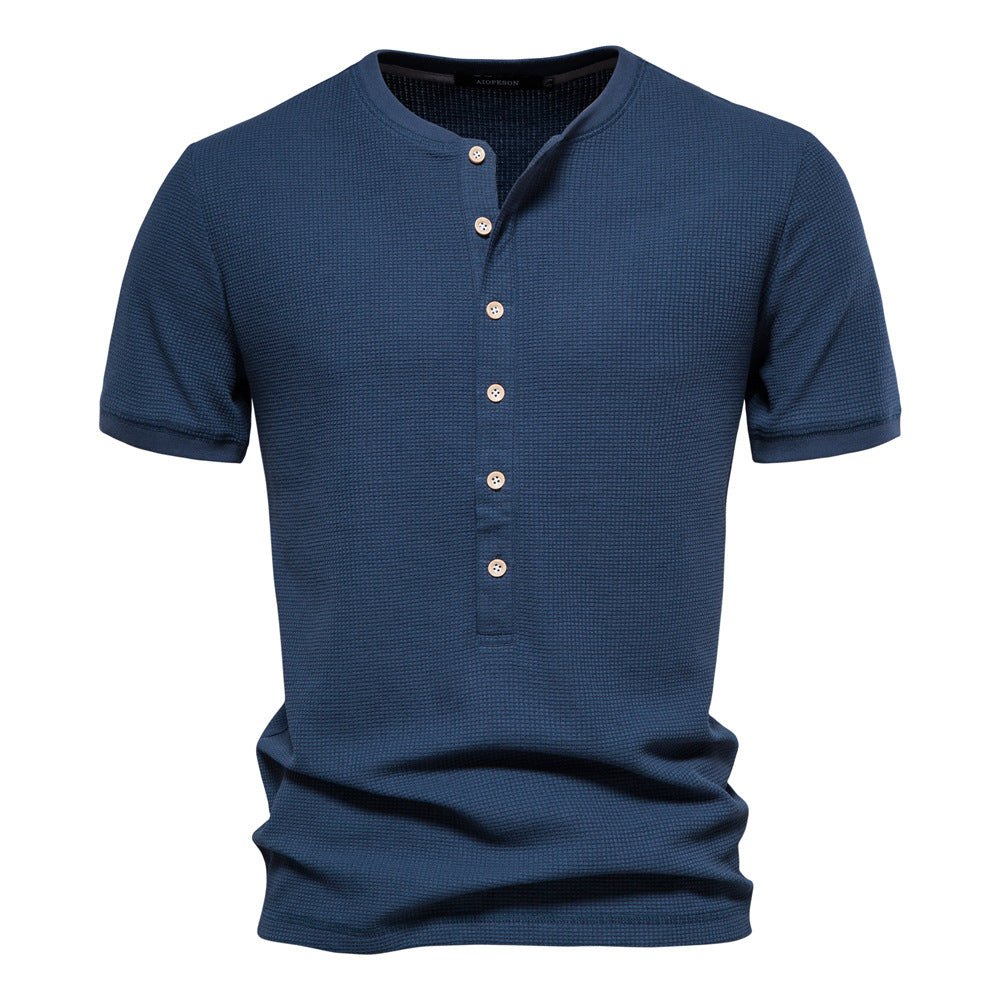 Men's Casual Button Down Shirt Blue