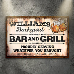 Backyard Bar & Grill Sign IX