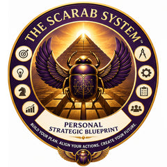 Logo of The Scarab System with a scarab beetle and pyramid design on a white background.