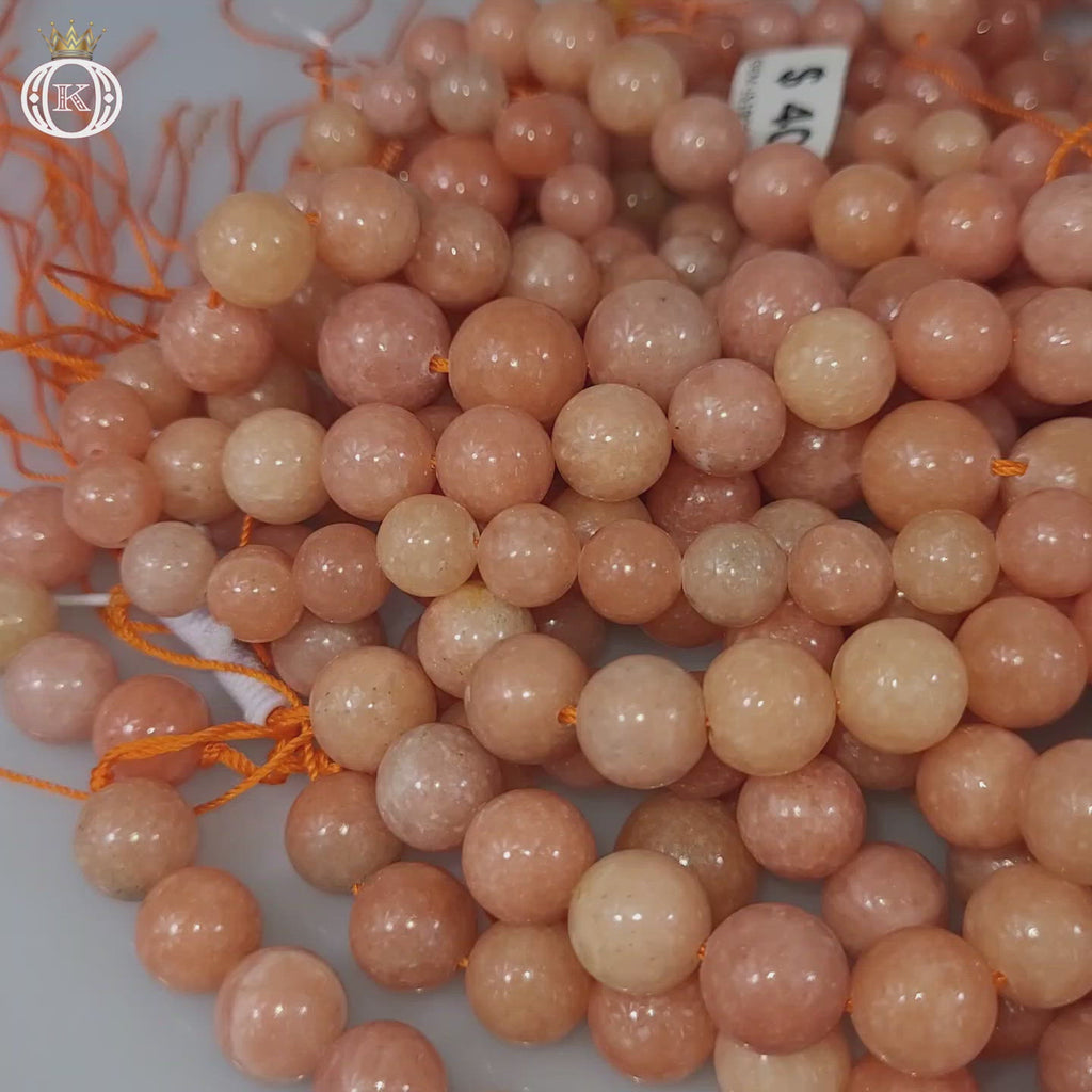 peach calcite gemstone beads video