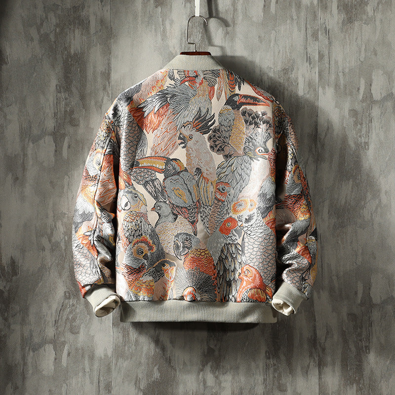 jungle embroidered bomber jacket