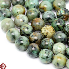 African Turquoise Beads Smooth Round - 4mm - Beads