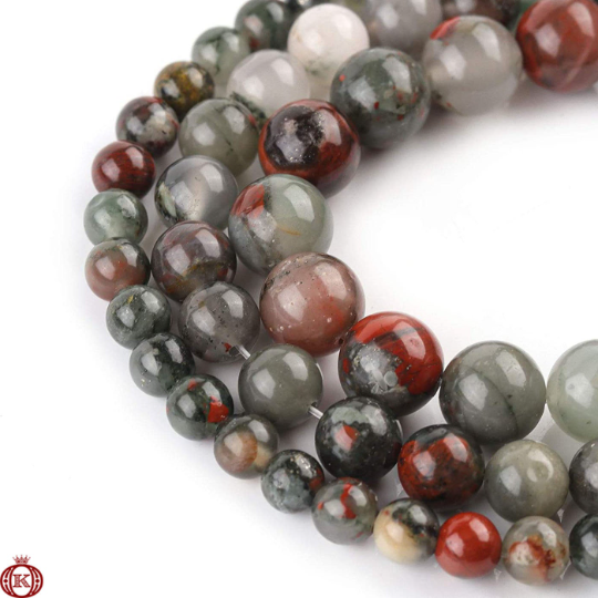 African Bloodstone Gemstone Beads