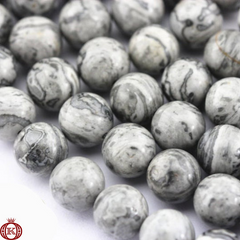 Map Jasper Beads Smooth Round - 4mm - Beads