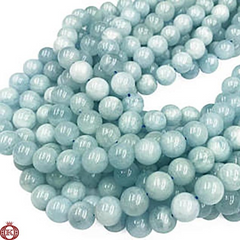 Aquamarine Beads Smooth Round - 4mm - Beads