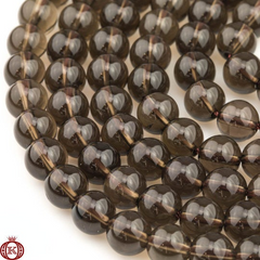 Smoky Quartz Beads Smooth Round - 4mm - Beads