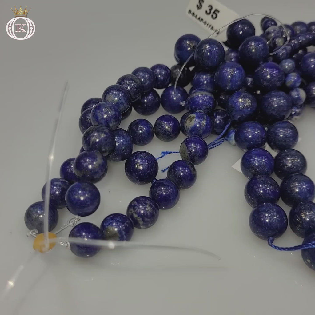 blue lapis lazuli gemstone beads video