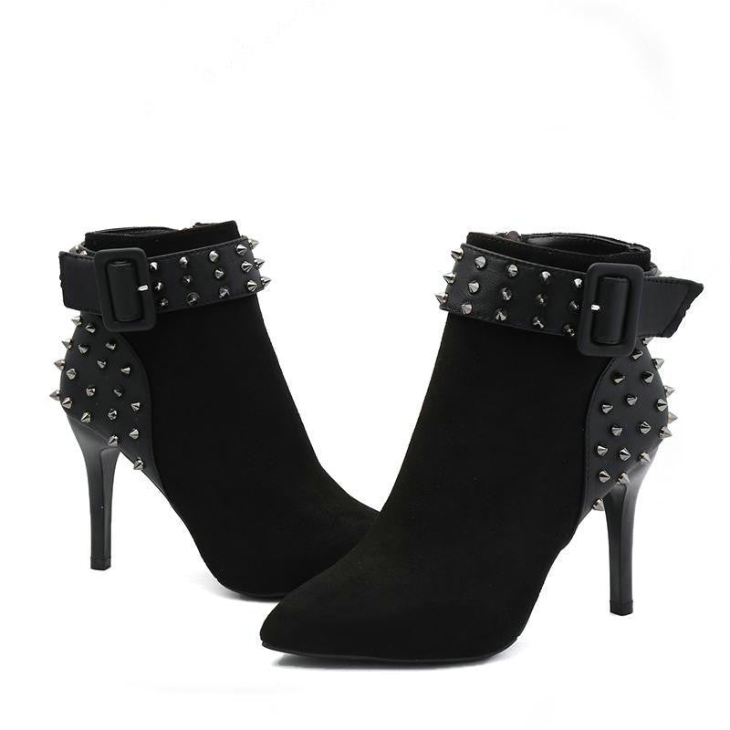black felt rivets heels