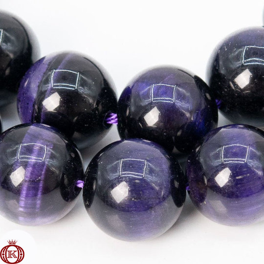 dark purple tiger eye gemstone beads