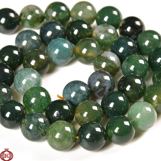 moss green agate gemstone beads