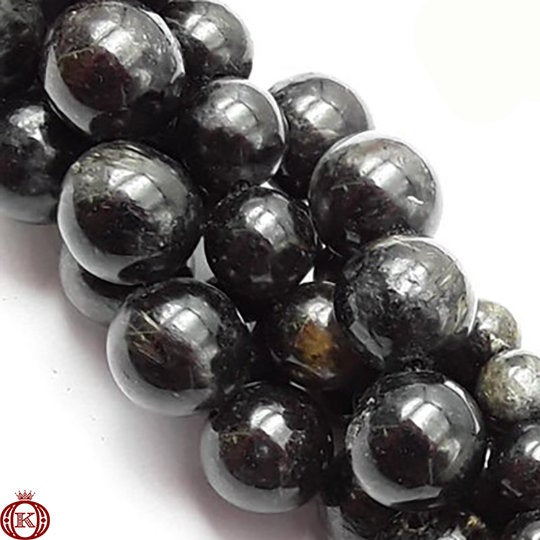 black arfvedsonite gemstone beads
