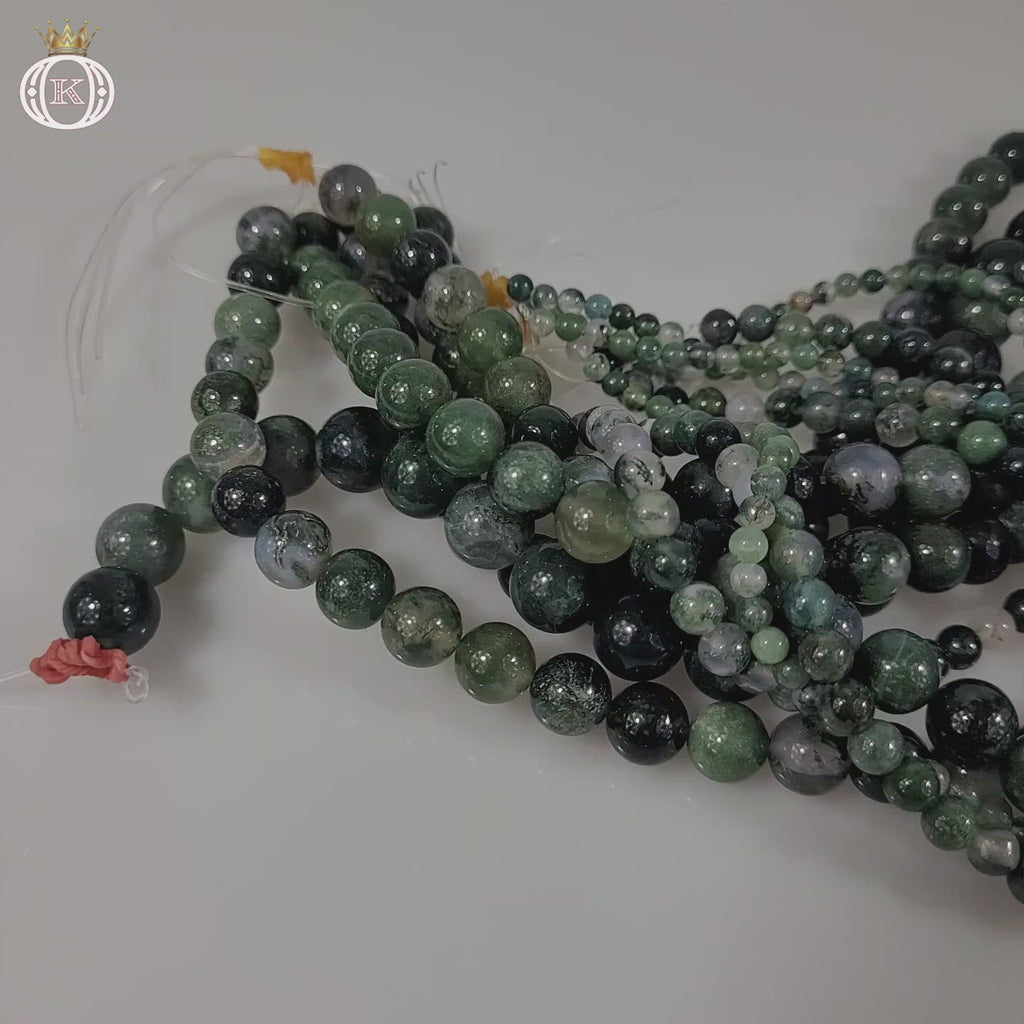 moss green agate gemstone beads video