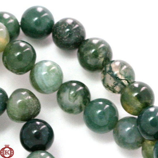 wholesale moss green agate gemstone beads