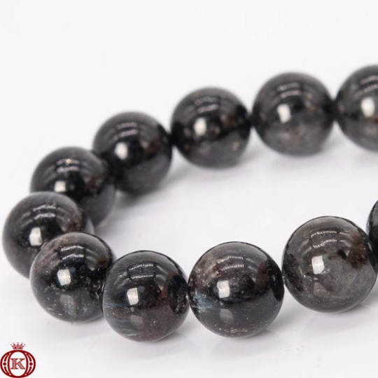 dark arfvedsonite gemstone beads