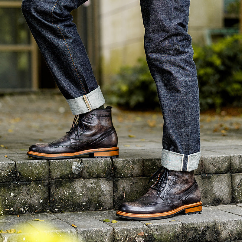 stylish black leather boots