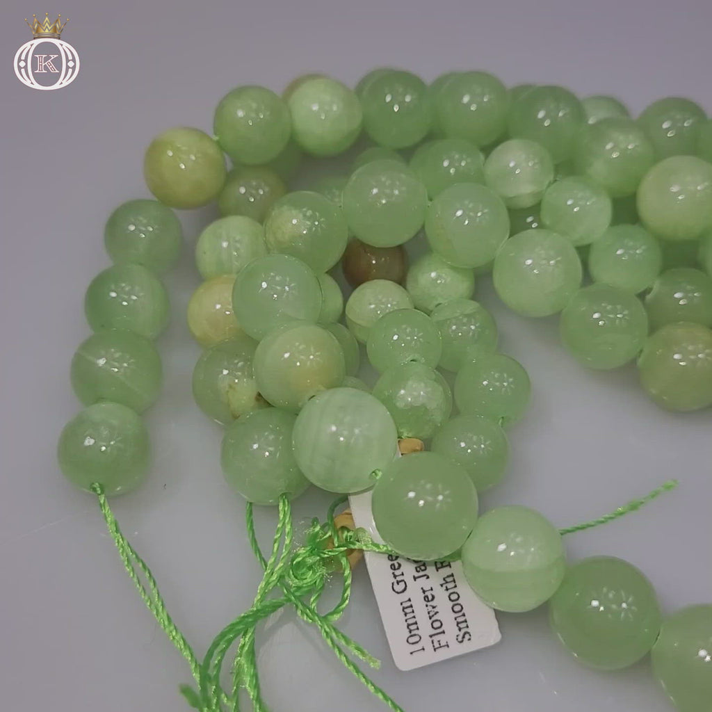 green flower jade gemstone beads video