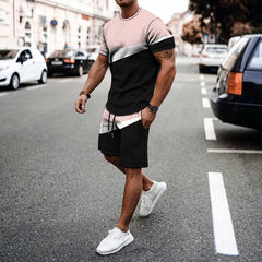 Gradient City Two Tone Short Sets - Black & Mauve / S - set