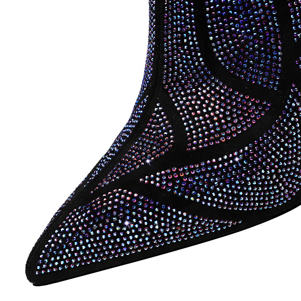 sparkling black high heel pumps