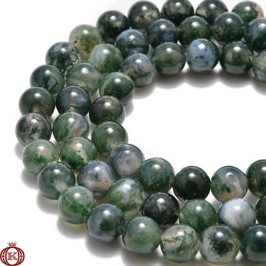 smooth moss green agate gemstone beads video