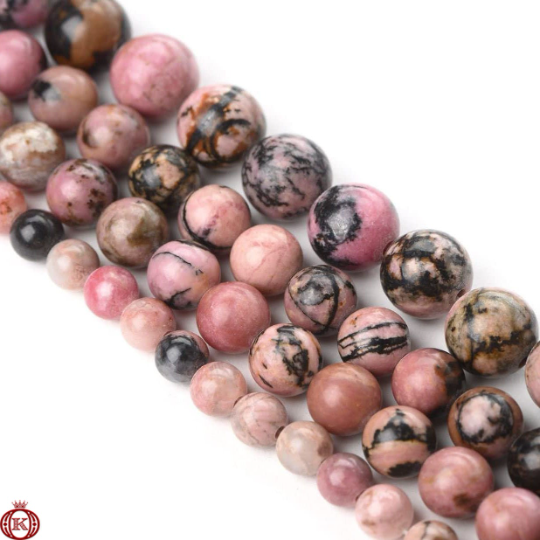 real rhodonite gemstone beads