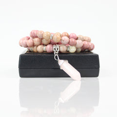 Rhodochrosite Mala Prayer Beads - Default Title - Mala