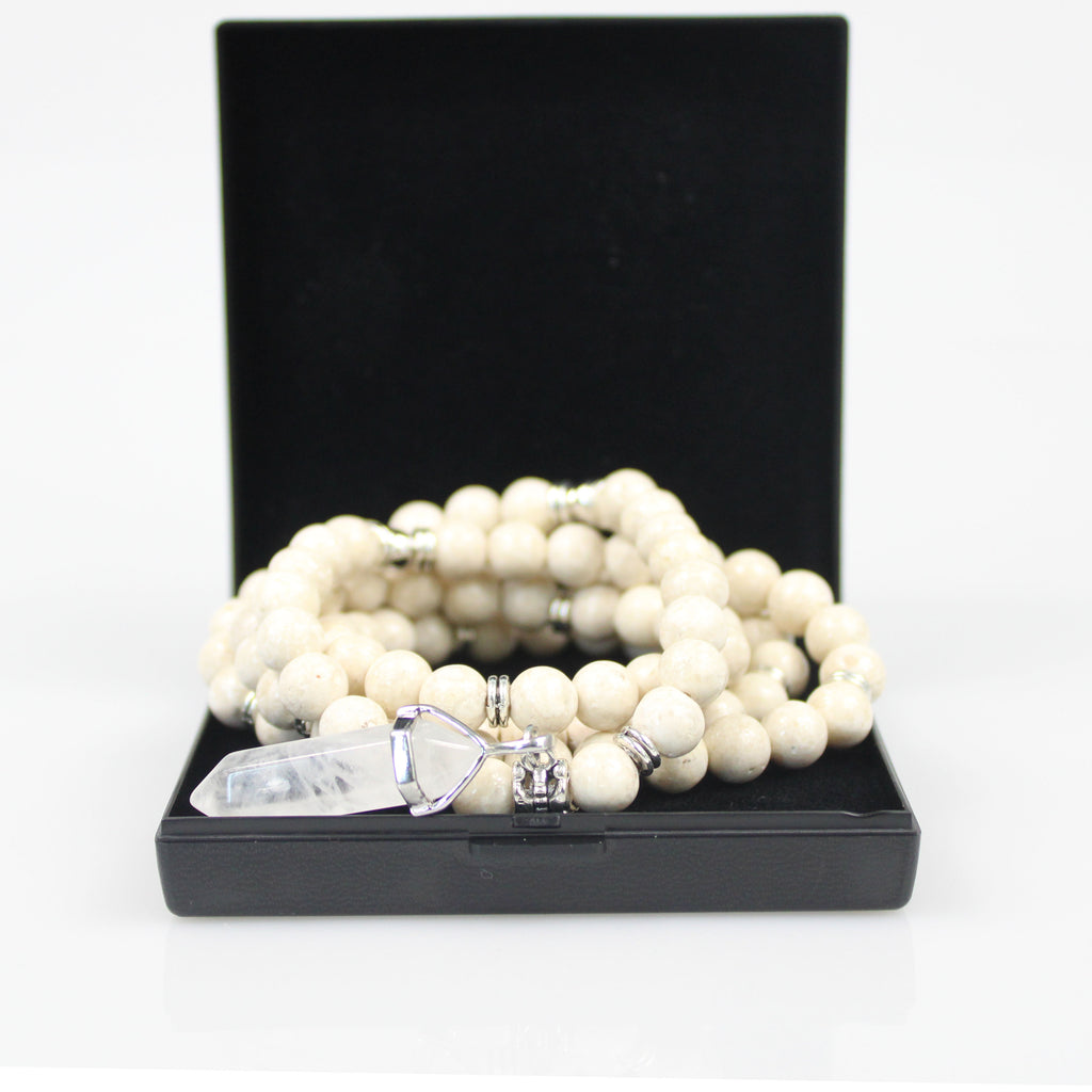 white turquoise prayer beads