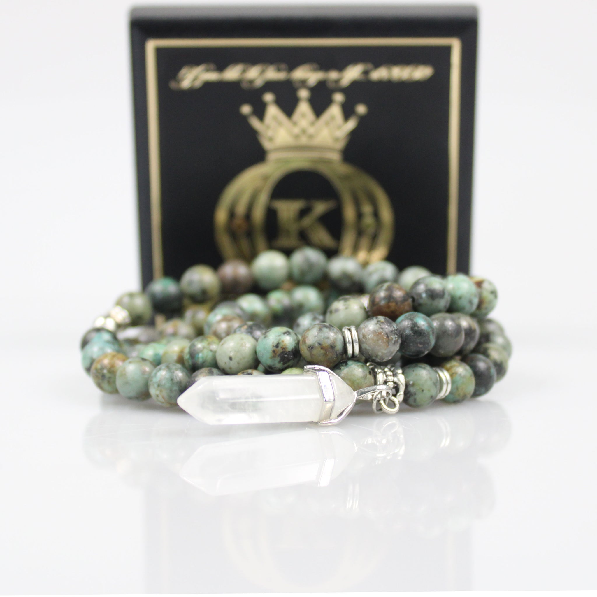 african turquoise prayer bead mala