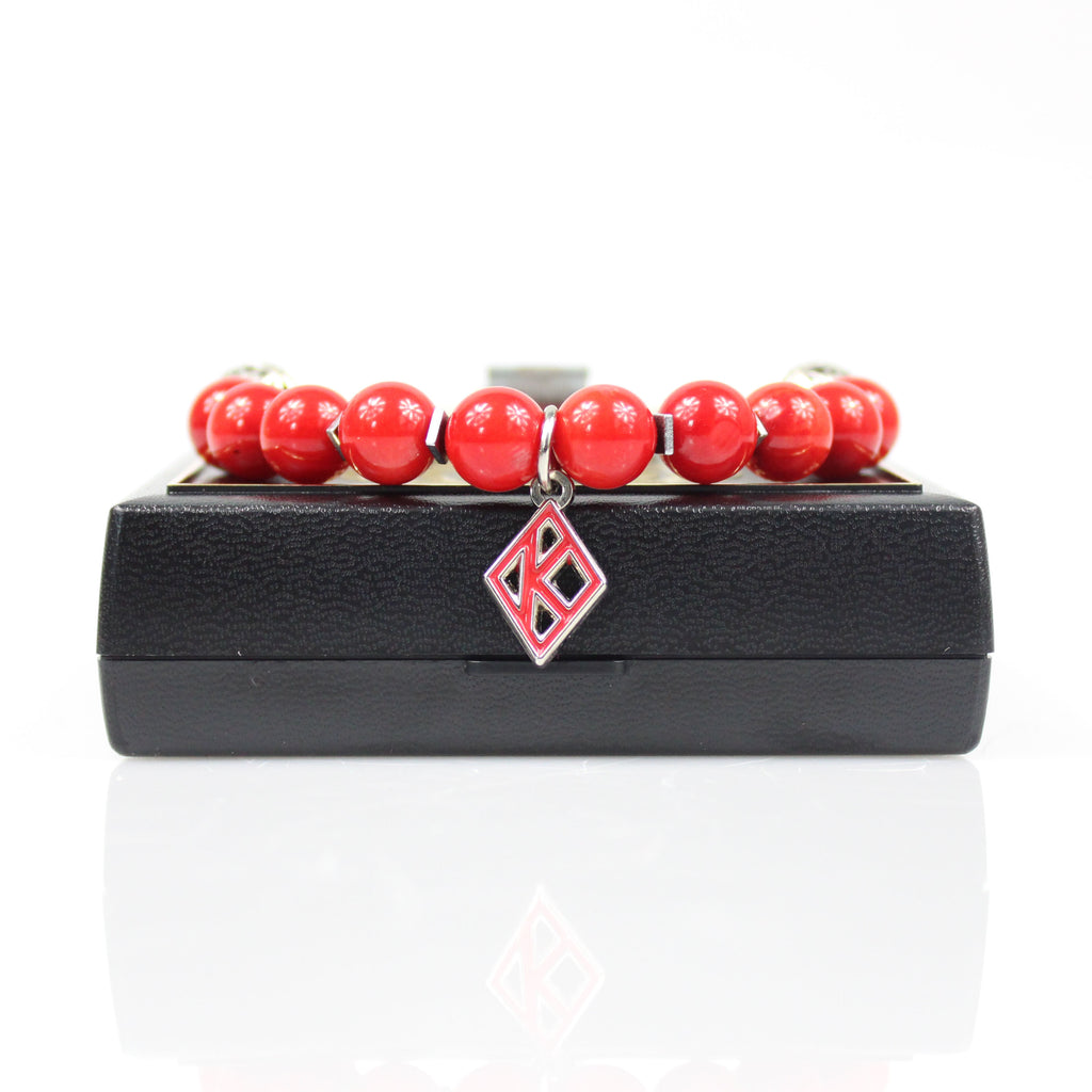 kappa alpha psi floating diamond charm bead bracelet