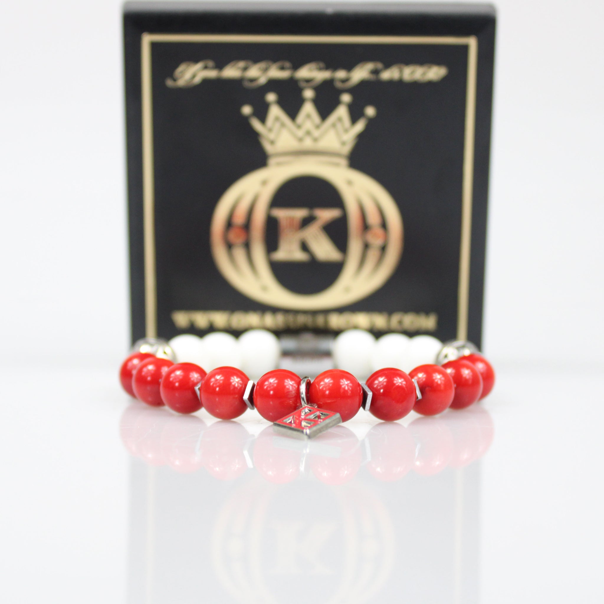 kappa alpha psi floating diamond charm bead bracelet gift box