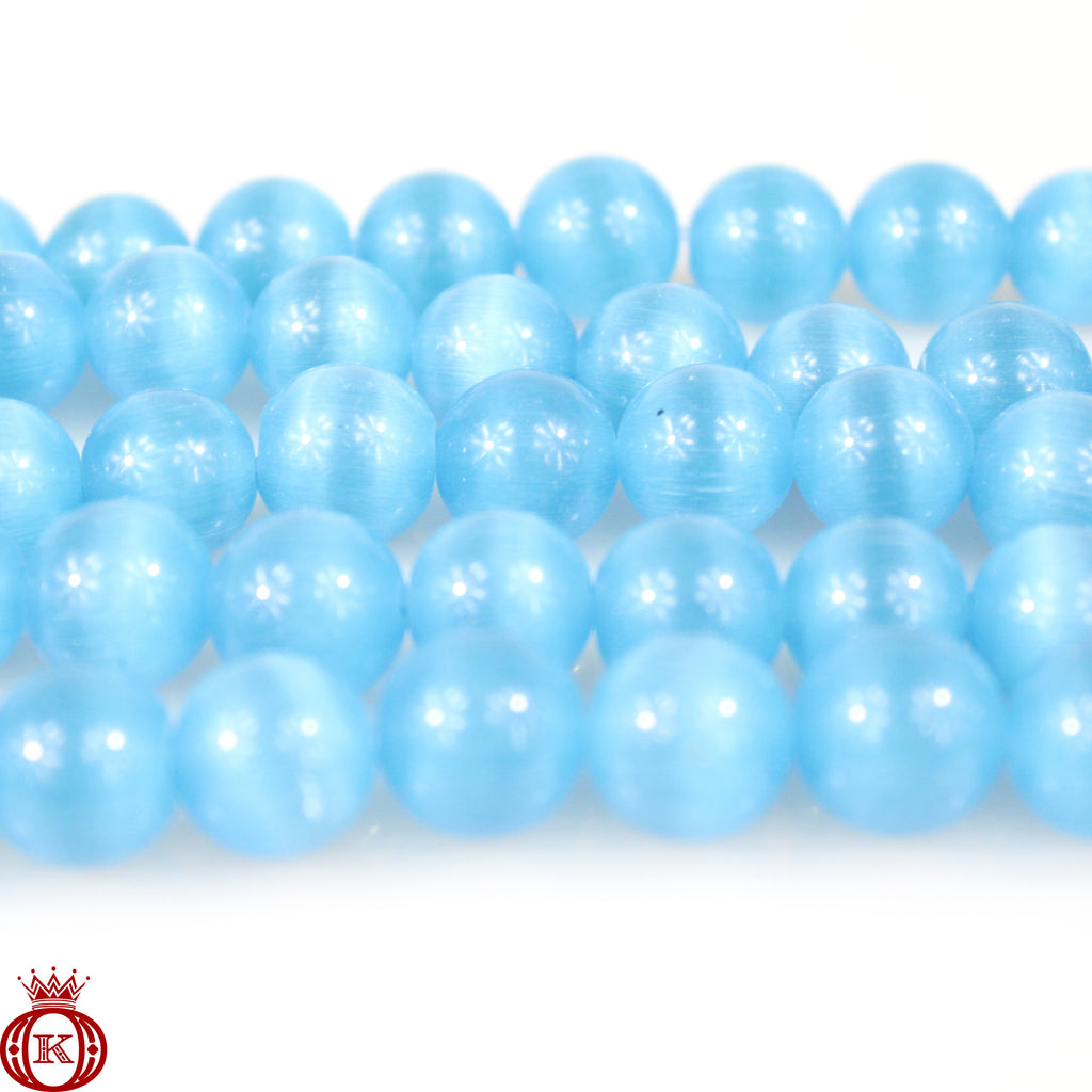 aqua blue cats eye beads