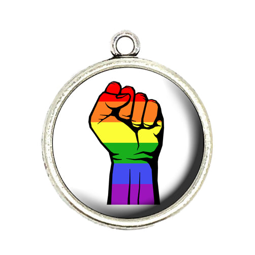 gay pride solidarity fist charms