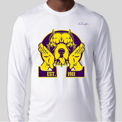 Omega Atomic Que Dog 1911 Long Sleeve T-Shirt - White / Small - Long Sleeve Tee