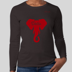 Delta Elephant Long Sleeve T-Shirt - Black / Small - Long Sleeve Tee