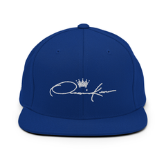 Onassis Krown Signature Embroidered Baseball Cap Snapback - Royal Blue & White - Cap