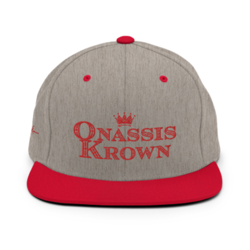 gray & red embroidered baseball cap