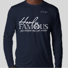 Hood Famous Long Sleeve T-Shirt - Navy Blue / Small - Long Sleeve Tee