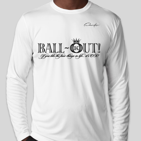 ball out white long sleeve shirt