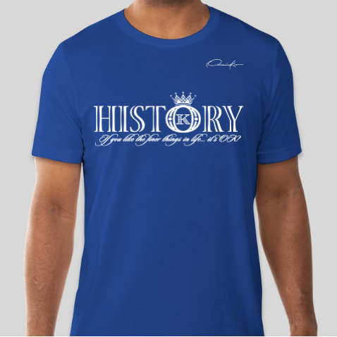 history t-shirt royal blue