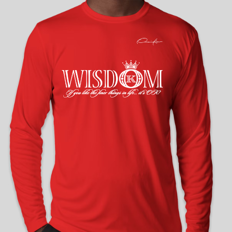 wisdom shirt red long sleeve