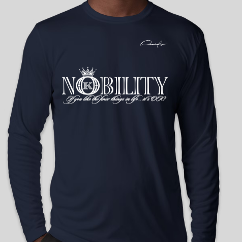 nobility shirt navy blue long sleeve