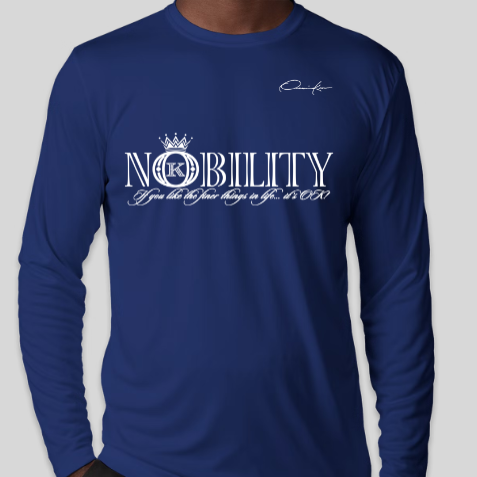 nobility shirt royal blue long sleeve