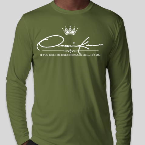 signature collection shirt army green long sleeve