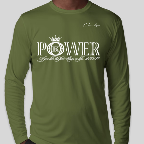 power shirt army green long sleeve