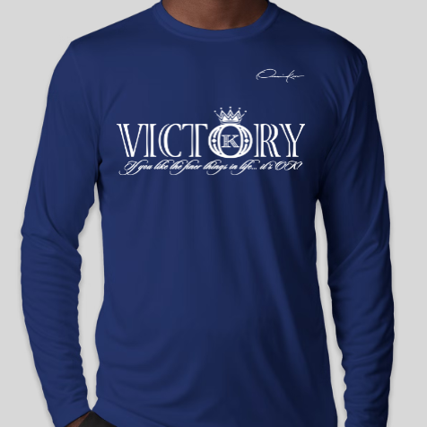 victory shirt royal blue long sleeve
